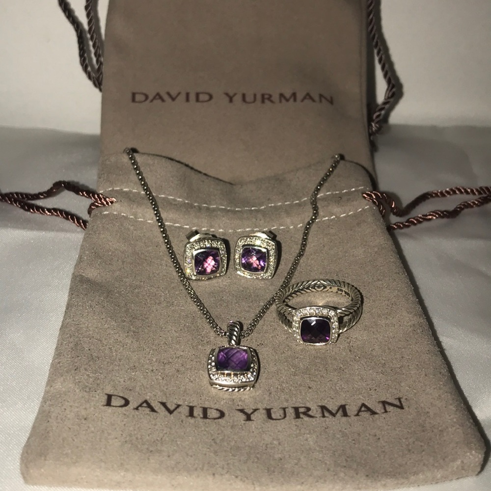 David Yurman Albion Amethyst and Diamond Set